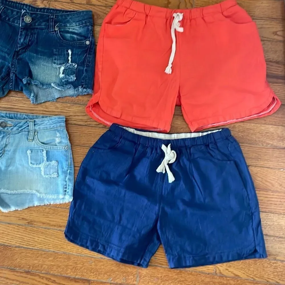 Bullhead bundle denim jeans linen 4 shorts summer pants juniors teens size 3 - Picture 2 of 15